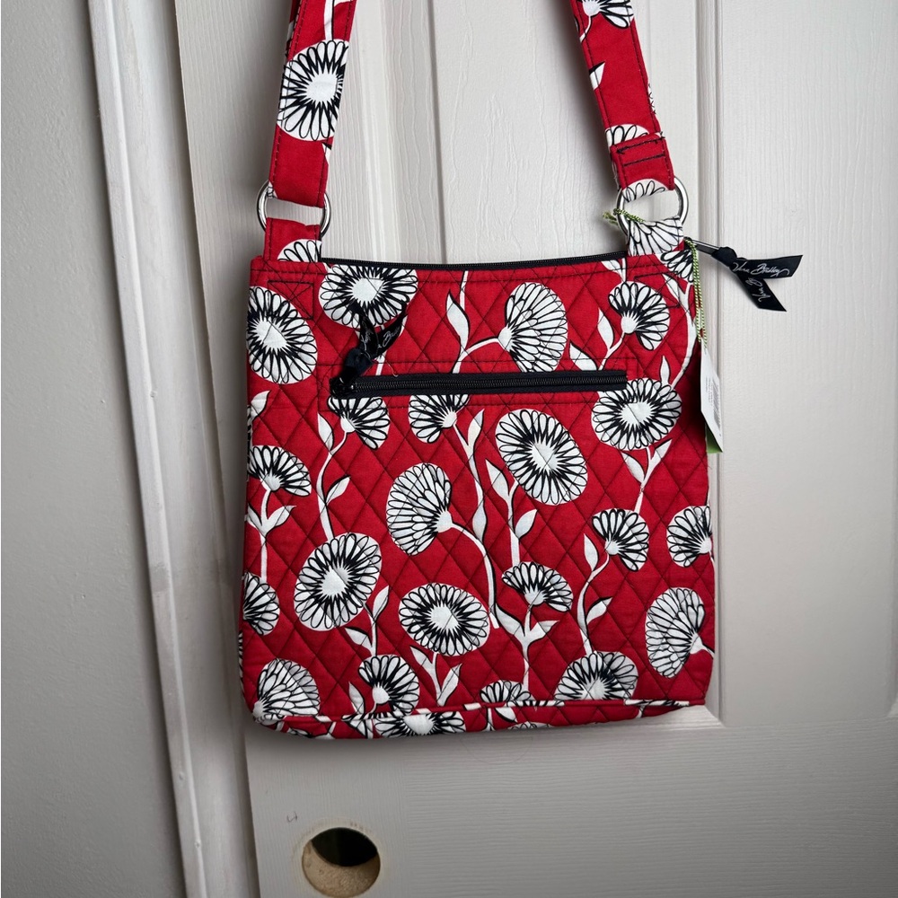 NWT Vera Bradley Red Floral Crossbody Bag - Picture 8 of 10